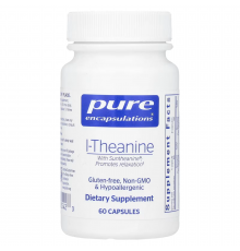L-Теанин, l-Theanine, Pure Encapsulations, для расслабления и эмоционального благополучия, 60 капсул