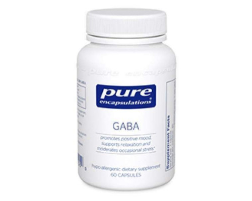 ГАМК, GABA, Pure Encapsulations, підтримка релаксації та зменшення випадкового стресу, 60 капсул