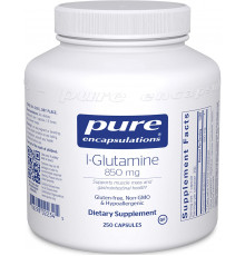 L-глютамин, l-Glutamine, Pure Encapsulations, 850 мг, 250 капсул