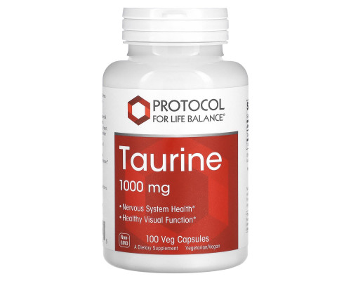 Таурін, Taurine, Protocol for Life Balance, 1000 мг, 100 веганських капсул