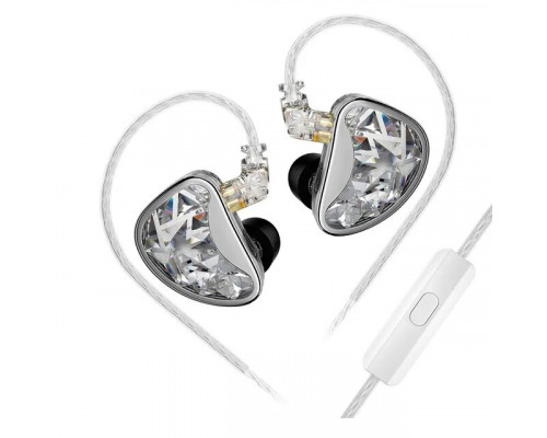 Навушники KZ AS24 з мікрофоном silver