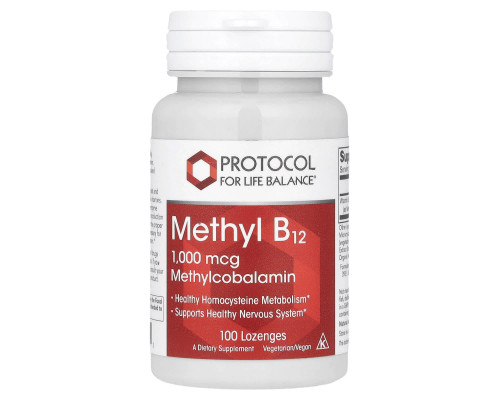 Метил В12, Methyl B12, Protocol for Life Balance 1000 мкг, 100 пастилок