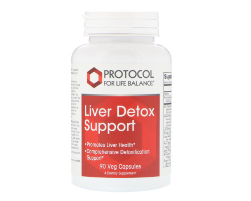 Підтримка детоксикації печінки, Liver Detox Support, Protocol for Life Balance, 90 вегетаріанських капсул
