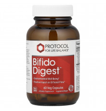 Пробіотики для травлення, Bifido Digest, Protocol for Life Balance, 60 веганських капсул