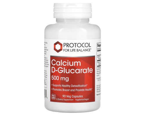 Кальцій D-глюкарат, Calcium D-Glucarate, Protocol for Life Balance, 500 мг, 90 вегетаріанських капсул