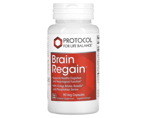 Підтримка мозку, Brain Regain, Protocol for Life Balance, 90 веганських капсул