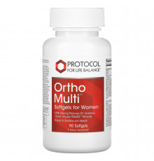 Мультивітаміни для жінок, Ortho Multi for Women, Protocol for Life Balance, 90 гелевих капсул