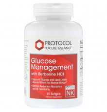 Регулювання рівня глюкози з берберин гідрохлоридом, Glucose Management, Protocol for Life Balance, 90 капсул