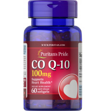 Коэнзим Q-10, Co Q-10, Puritan's Pride, 100 мг, 60 гелевых капсул быстрого высвобождения