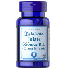 Фолієва кислота, Folic Acid, Puritan's Pride, 400 мкг, 250 таблеток