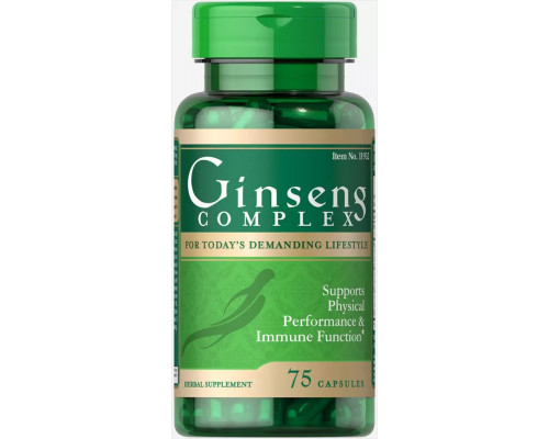 Женьшень, Ginseng Complex, Puritan's Pride, 75 капсул