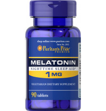 Мелатонін, Melatonin, Puritan's Pride, 1 мг, 90 таблеток