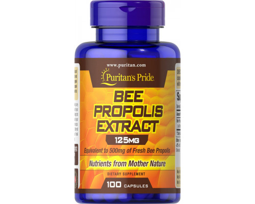 Прополіс, Bee Propolis, Puritan's Pride, 125 мг, 100 капсул