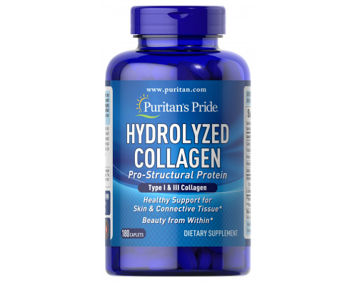 Колаген, Hydrolyzed Collagen, Puritan's Pride, гідролізований, 1000 мг, 180 каплет