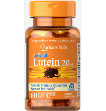 Лютеїн для зору з зеаксантином, Lutein with Zeaxanthin, Puritan's Pride, 20 мг, 60 капсул