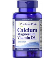 Кальций Магний Витамин D, Calcium Magnesium with Vitamin D, Puritan's Pride, 120 каплет