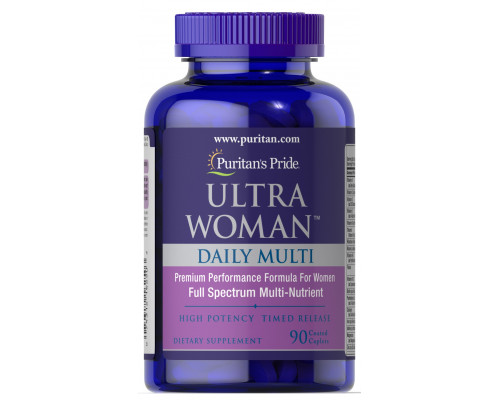 Мультивітаміни для жінок ультра, Woman ™ Daily Multi Timed, Puritan's Pride, 90 каплет