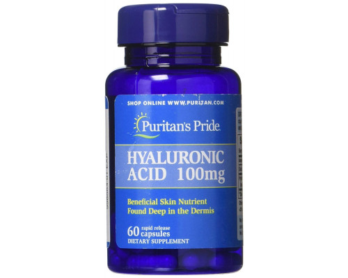 Гіалуронова кислота, Hyaluronic Acid, Puritan's Pride, 100 мг, 60 капсул