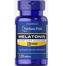 Мелатонін, Melatonin, Puritan's Pride, 3 мг, 120 таблеток