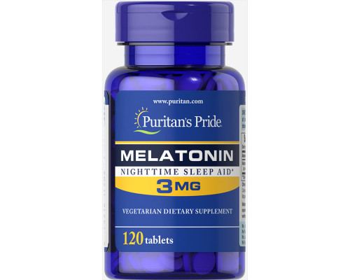 Мелатонін, Melatonin, Puritan's Pride, 3 мг, 120 таблеток