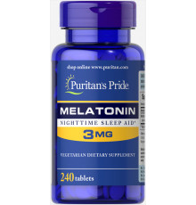 Мелатонін, Melatonin, Puritan's Pride, 3 мг, 240 таблеток