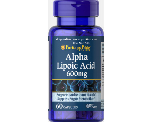 Альфа-ліпоєва кислота, Alpha Lipoic Acid, Puritan's Pride, 600 мг, 60 капсул