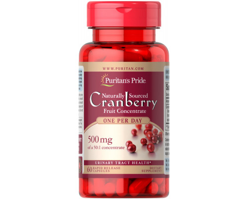Журавлина, Cranberry, Puritan's Pride, 1 на день, 60 капсул
