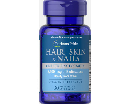 Формула для волосся, шкіри, нігтів, Hair, Skin & Nails, Puritan's Pride, 1 в день, 30 капсул