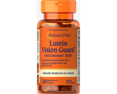 Лютеїн із зеаксантином та цинком, Lutein Vision Guard, Puritan's Pride, 30 гелевих капсул