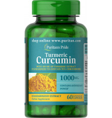 Куркумін і біоперін, Turmeric Curcumin with Bioperine, Puritan's Pride, 1000 мг (900 мг куркуми і 100 мг куркуміну), 60 капсул