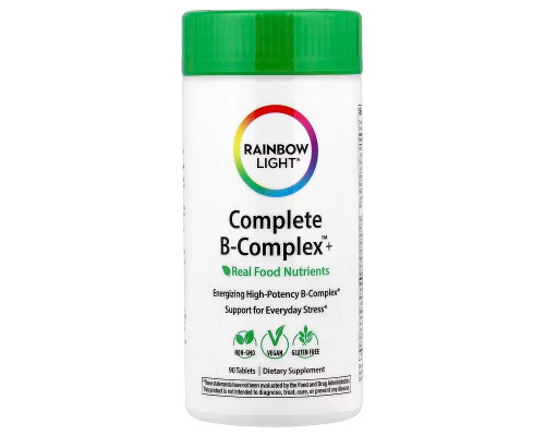 Комплекс вітамінів В (формула), Complete B-Complex, Rainbow Light, 90 таблеток