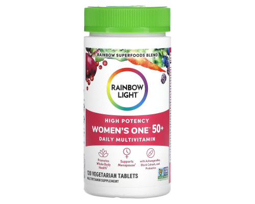 Мультивітаміни для жінок 50+, Women's One 50+, Rainbow Light, щоденні, 120 вегетаріанських таблеток