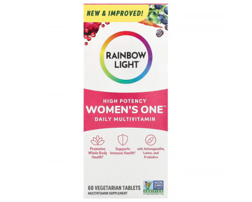 Мультивітаміни для жінок, Women's Multivitamin, Rainbow Light, 1 на день, висока ефективність, 60 вегетаріанських таблеток