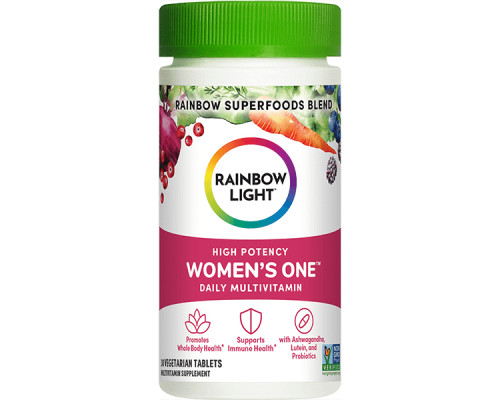 Мультивітаміни для жінок, Women's One, Rainbow Light, висока ефективність, 30 вегетаріанських таблеток