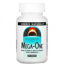 Мультивітаміни Mega-One, Multi-Vitamin with Minerals, Source Naturals, по 1 на день, 60 таблеток