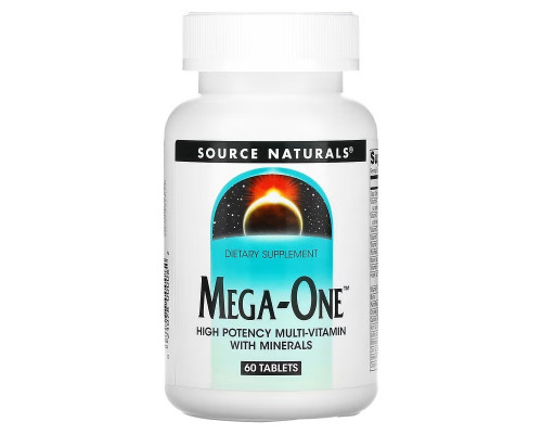 Мультивітаміни Mega-One, Multi-Vitamin with Minerals, Source Naturals, по 1 на день, 60 таблеток