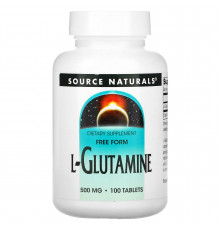 Глютамін, L-Glutamine, Source Naturals, 500 мг, 100 таблеток