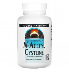 Ацетилцистеїн, N-Acetyl Cysteine, Source Naturals, 1000 мг, 120 таб.