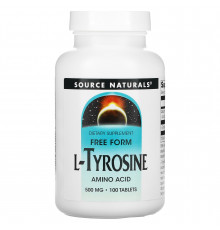 Тирозин, L-Tyrosine, Source Naturals, 500 мг, 100 таблеток