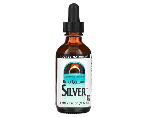 Колоїдне срібло ультра, Colloidal Silver, Source Naturals, 10 PPM, 59.14 мл.