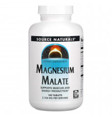 Магній малат, Magnesium Malate, Source Naturals, 1250 мг, 180 таблеток