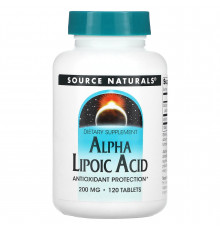 Альфа-липоевая кислота, Alpha Lipoic Acid, Source Naturals, 200 мг, 120 таблеток
