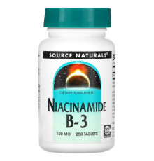 Ніацинамід (В3), Niacinamide B-3, Source Naturals, 100 мг, 250 таблеток