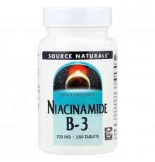 Ніацинамід (В3), Niacinamide B-3, Source Naturals, 100 мг, 250 таблеток