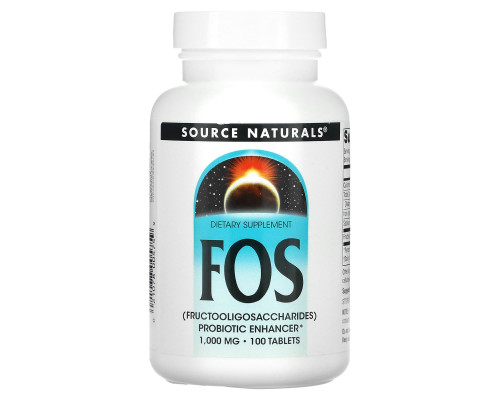Фруктоолігосахариди (FOS), Source Naturals, 1000 мг, 100 таблеток