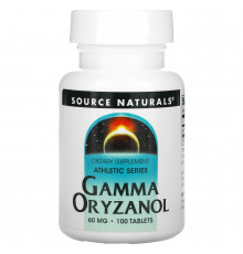 Гамма орізанол, Gamma Oryzanol, Source Naturals, 60 мг, 100 таблеток