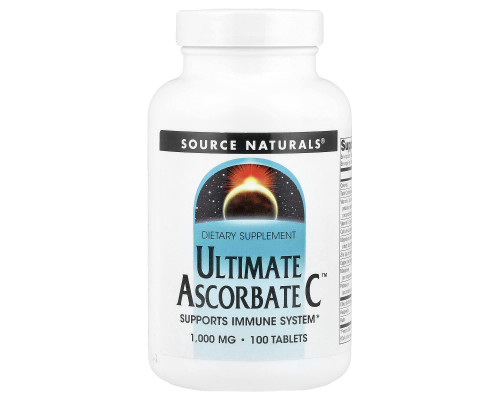 Вітамін С (аскорбат), Ultimate Ascorbate C, Source Naturals, 1000 мг, 100 таблеток