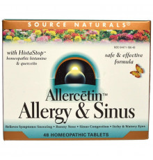 Гомеопатія для алергіків, Allergy & Sinus, Source Naturals, 48 таб.