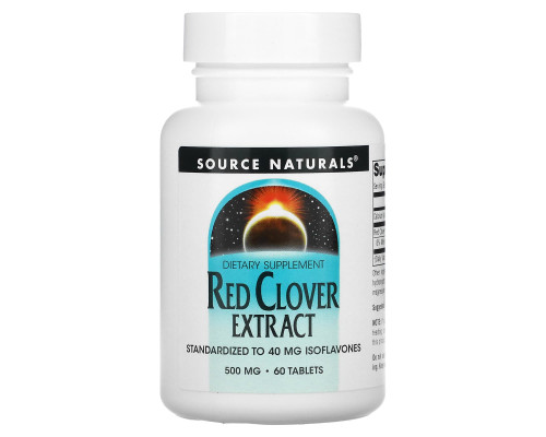 Червона конюшина, Red Clover, Source Naturals, екстракт, 500 мг, 60 таблеток