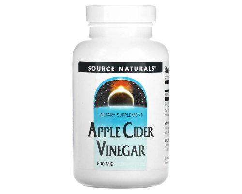Яблучний оцет, Apple Cider Vinegar, Source Naturals, 500 мг, 90 таблеток